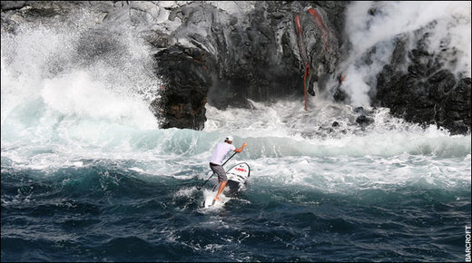 Surfing Near The Kilauea Volcano