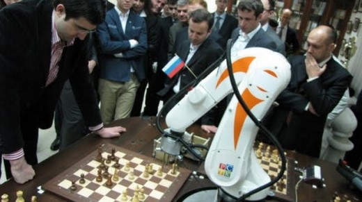 Chess Champion Vs. Terminator Robot Round One!