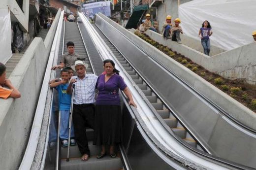 Giant Escalator Become Mode Of Transport For Colombia's Shanty Dwellers